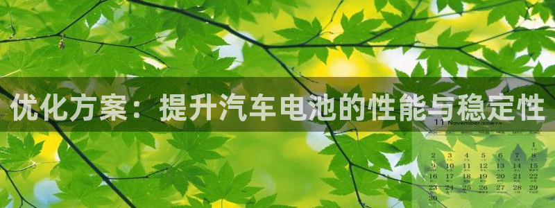 优发国际平台：优化方案：提升汽车电池的性能与稳定性
